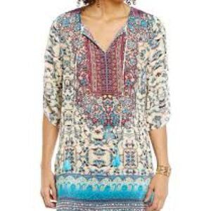 Tolani Multicolor Boho Tunic Top